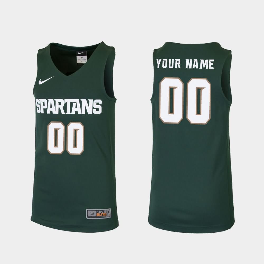 Youth Michigan State Spartans #00 Custom NCAA Nike Authentic Green College Stitched Basketball Jersey XZ41Z76OV